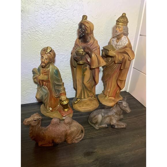 Vintage Lot 3 WISE MEN MAGI Nativity Replacement Figurines & Mule & Camel - Picture 7 of 8